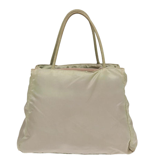 Luxury Prada Tote Bag Nylon Silver Cream  85629