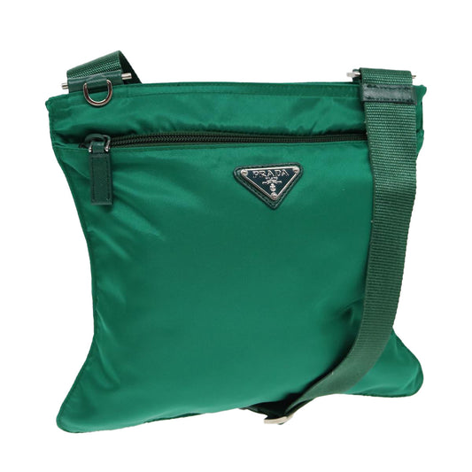 Luxury Prada Shoulder Bag Nylon Green Silver  85632