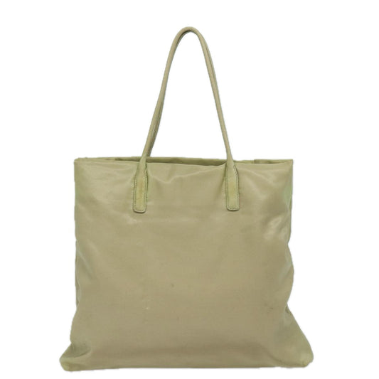 Luxury Prada Tote Bag Nylon Beige Silver  85635