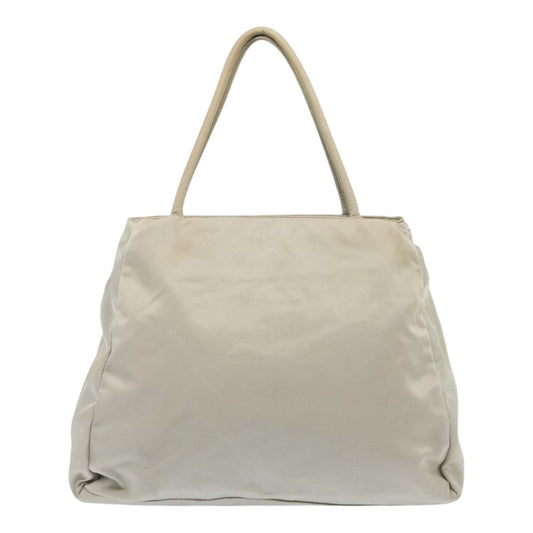 Luxury Prada Tote Bag Nylon Ivory Silver  85638