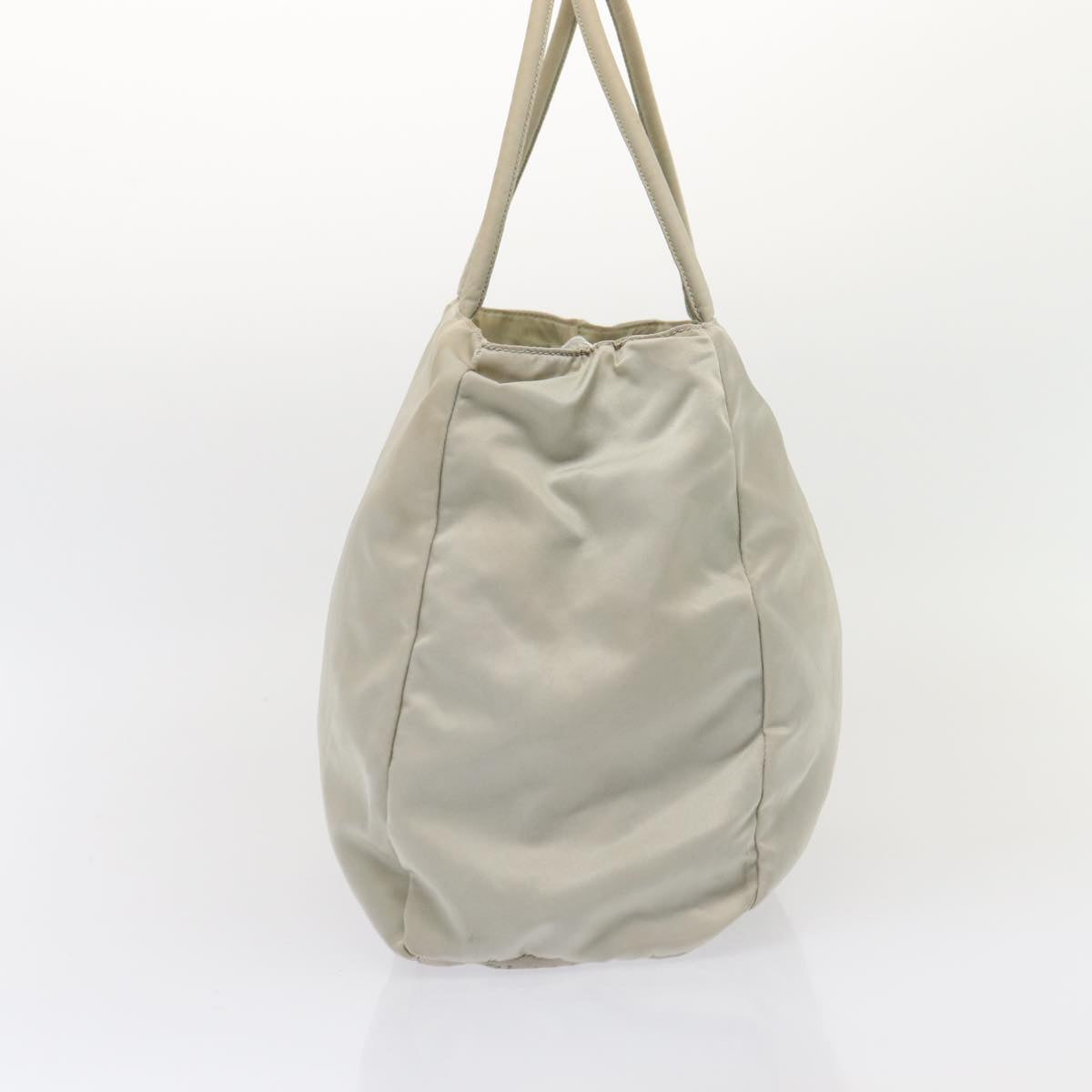Luxury Prada Tote Bag Nylon Ivory Silver  85638