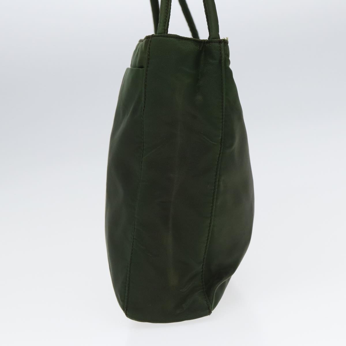 Luxury Prada Tote Bag Nylon Khaki Silver  85642