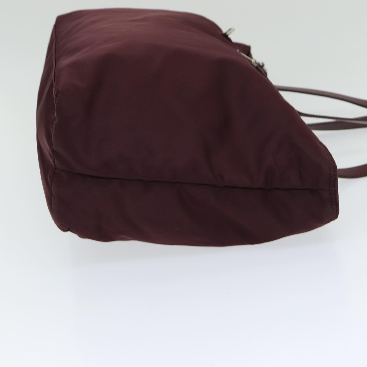 Luxury Prada Tote Bag Nylon Bordeaux Silver  85643
