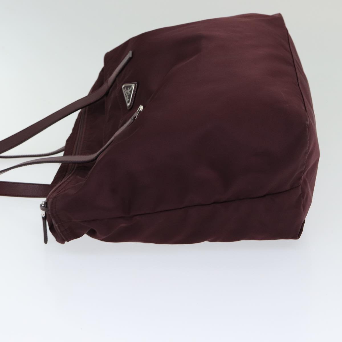 Luxury Prada Tote Bag Nylon Bordeaux Silver  85643