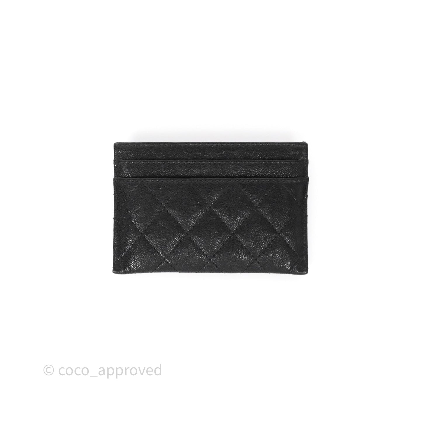 Chanel Boy Card Holder Quilted Black Caviar Aged Gold Hardware
