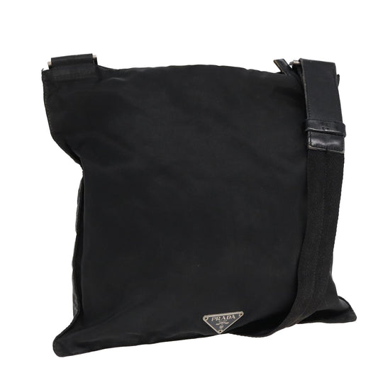 Luxury Prada Shoulder Bag Nylon Black Silver  85650