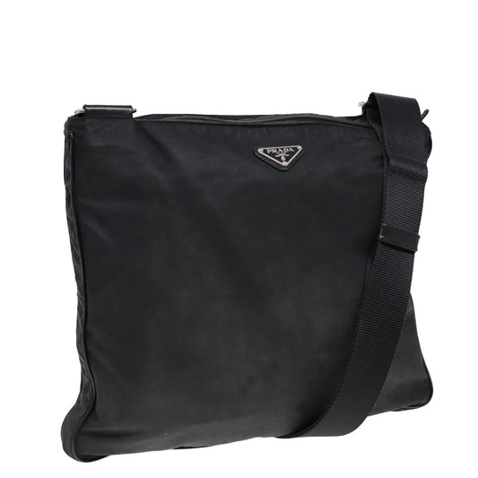 Luxury Prada Shoulder Bag Nylon Black Silver  85651
