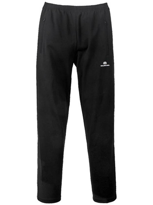 Luxury Balenciaga BB Logo Jogger Track Pants Black