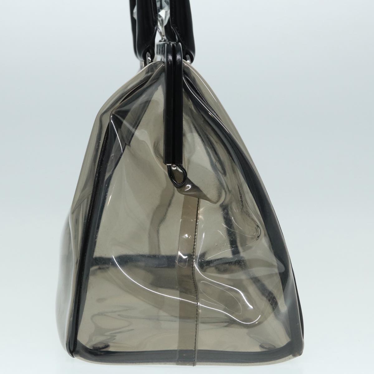 Luxury Prada Hand Bag Vinyl Clear Silver  85672A
