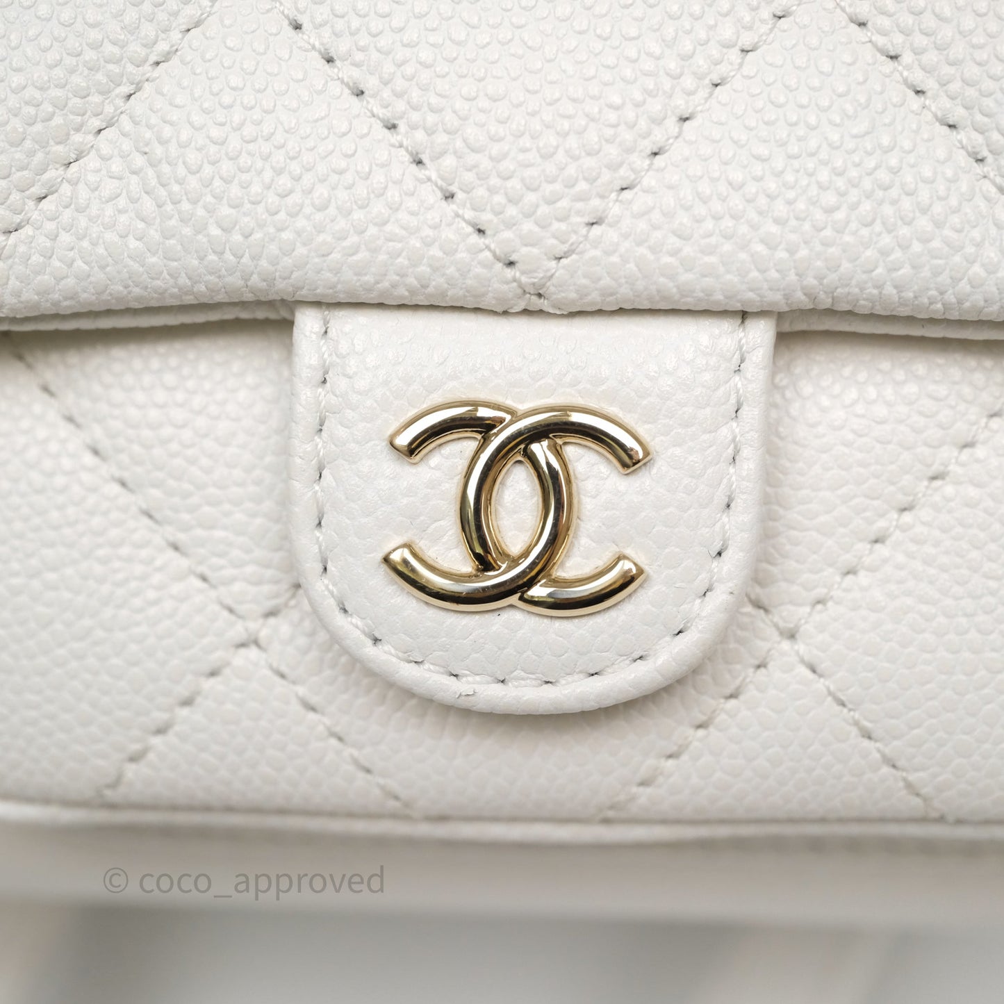 Chanel Duma Backpack White Caviar Gold Hardware 23K