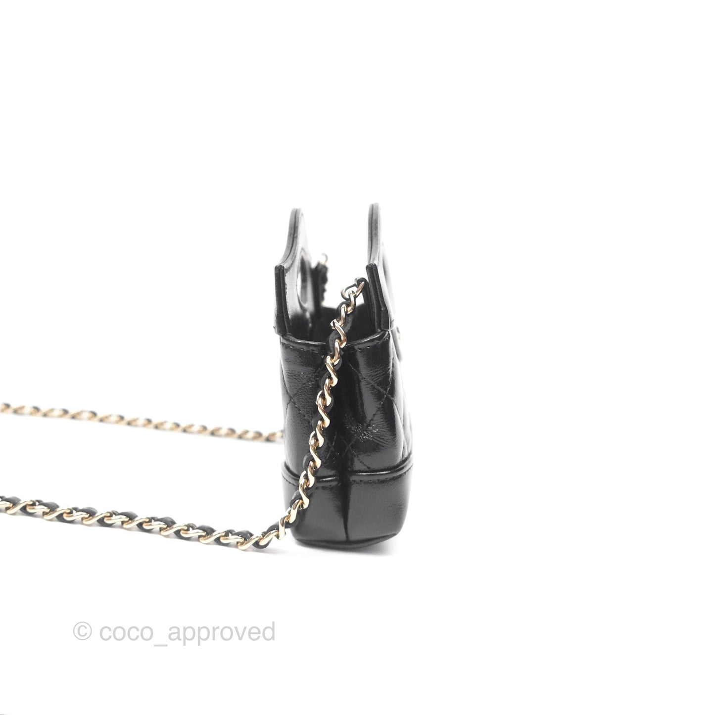 Chanel Micro 31 Black Shiny Calfskin Gold Hardware