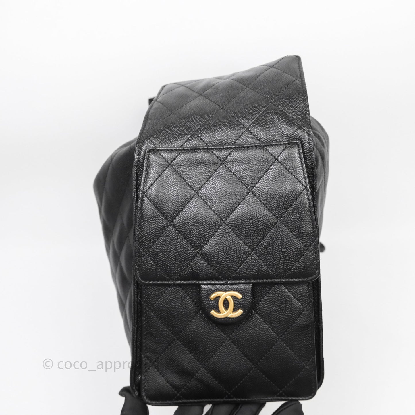 Chanel 25 Medium Black Caviar Aged Gold Hardware