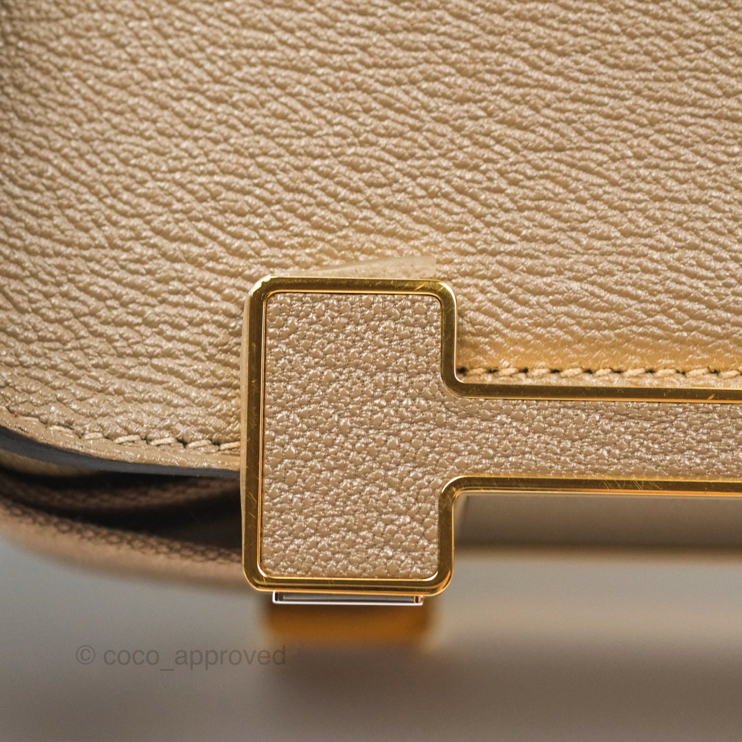 Hermès Geta Bag Etoupe Chevre Mysore Gold Hardware