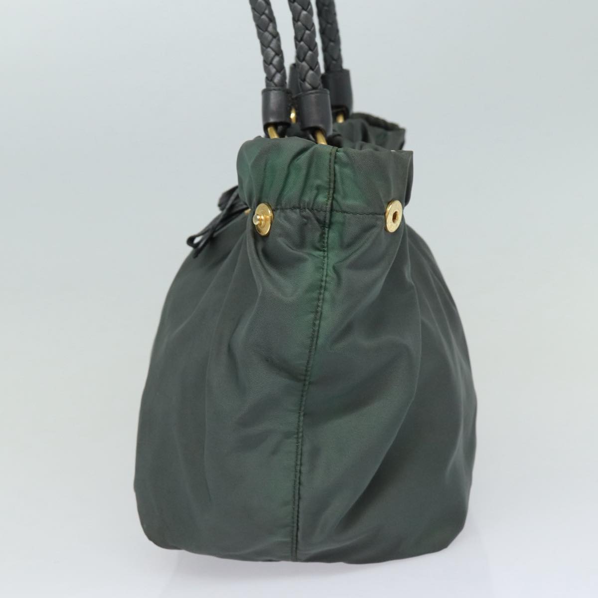Luxury Prada Hand Bag Nylon 2way Khaki Gold  85700