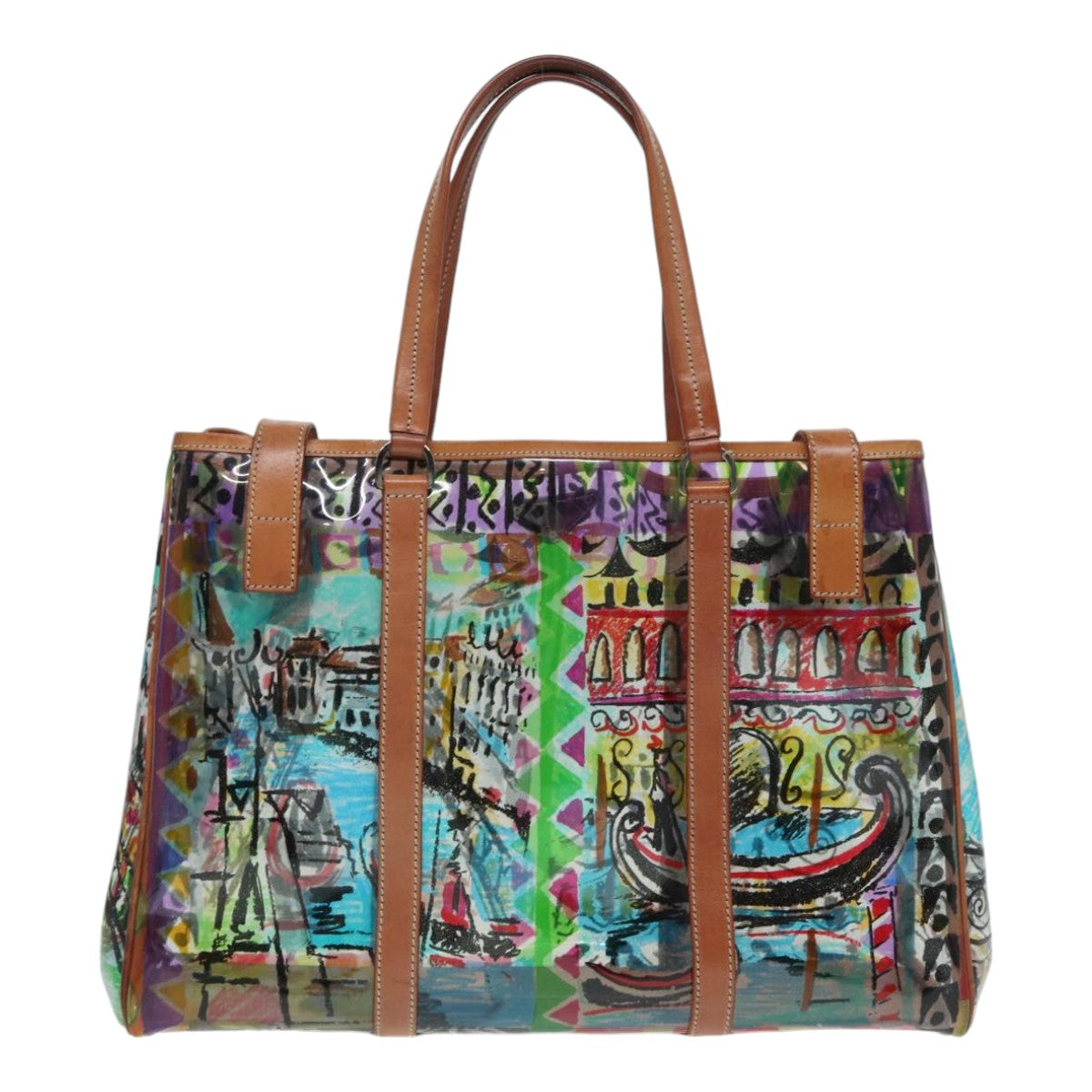 Luxury Prada Tote Bag Vinyl Clear Silver BR2515  85702