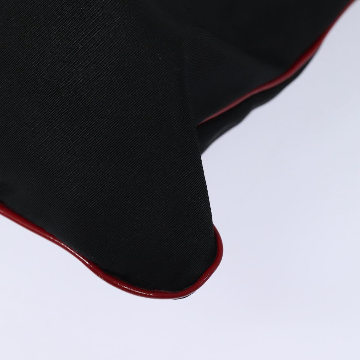 Luxury Prada Tote Bag Nylon Velour Black Red Silver  85714