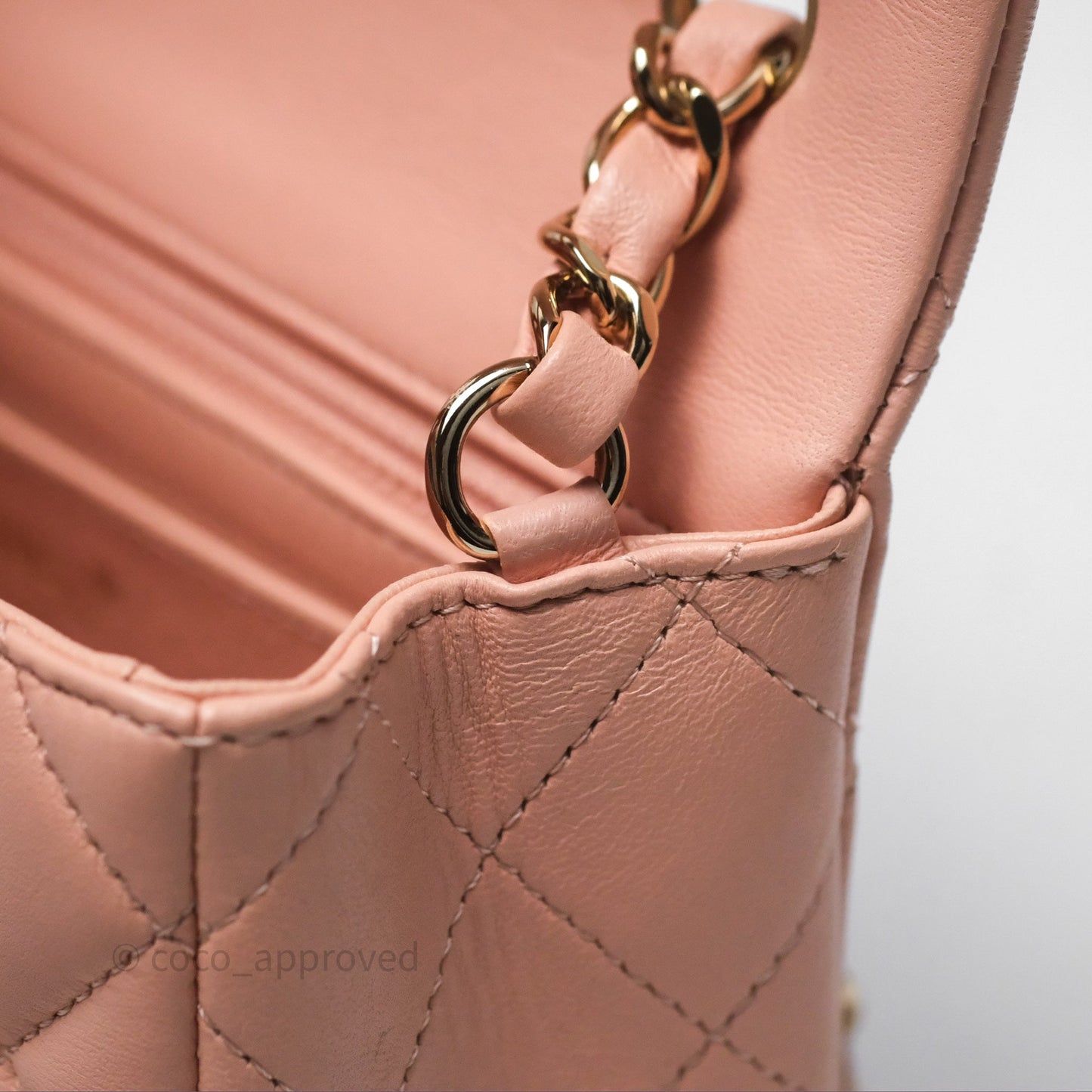 Chanel Quilted Mini Rectangular Flap Pink Lambskin Gold Hardware