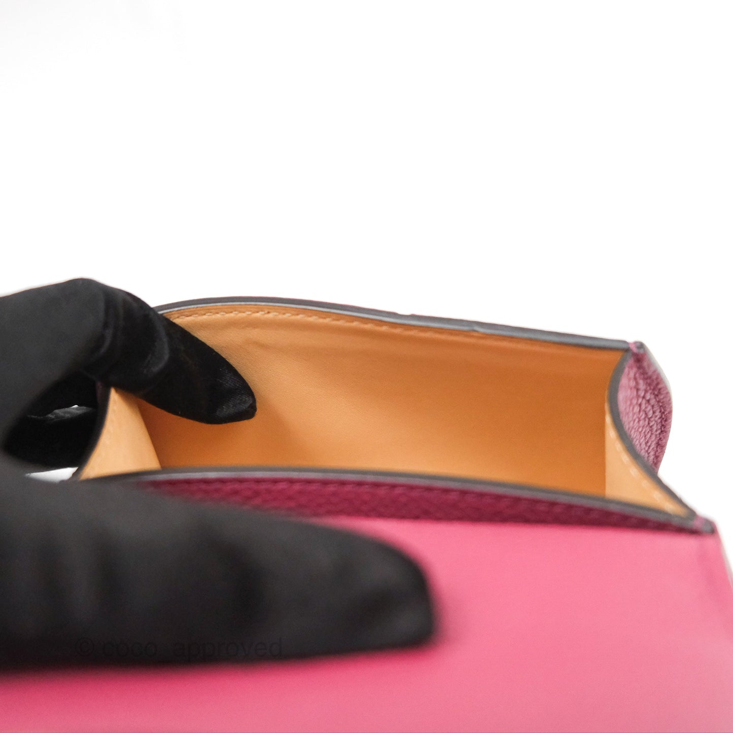 Moynat Réjane Nano Litchi Taurillon Blush Leather