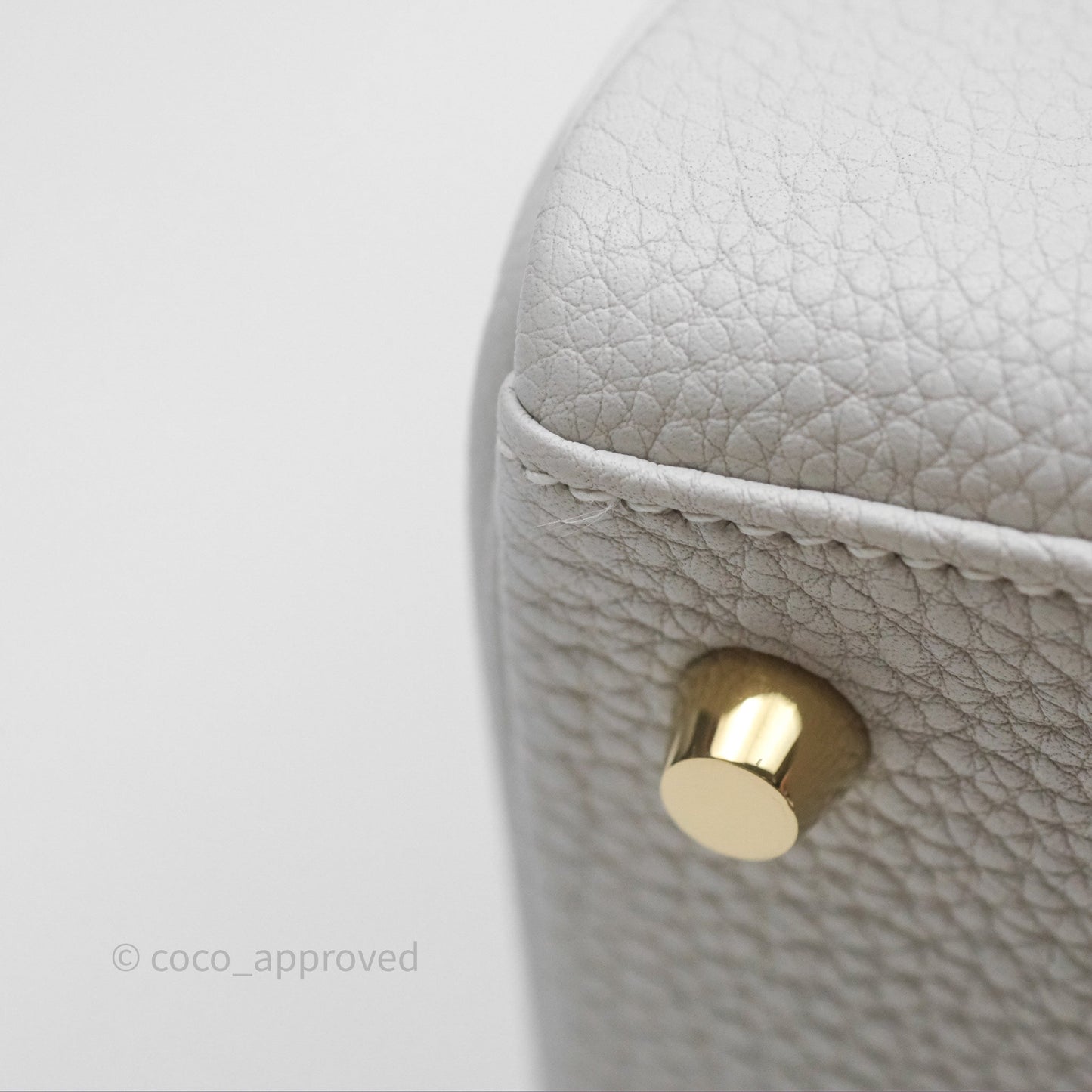 Hermès Kelly II 28 Retourne Gris Pale M4 Togo Gold Hardware