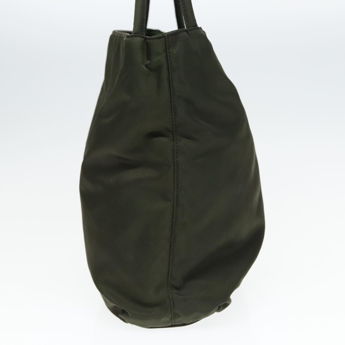 Luxury Prada Hand Bag Nylon Khaki Silver  85766