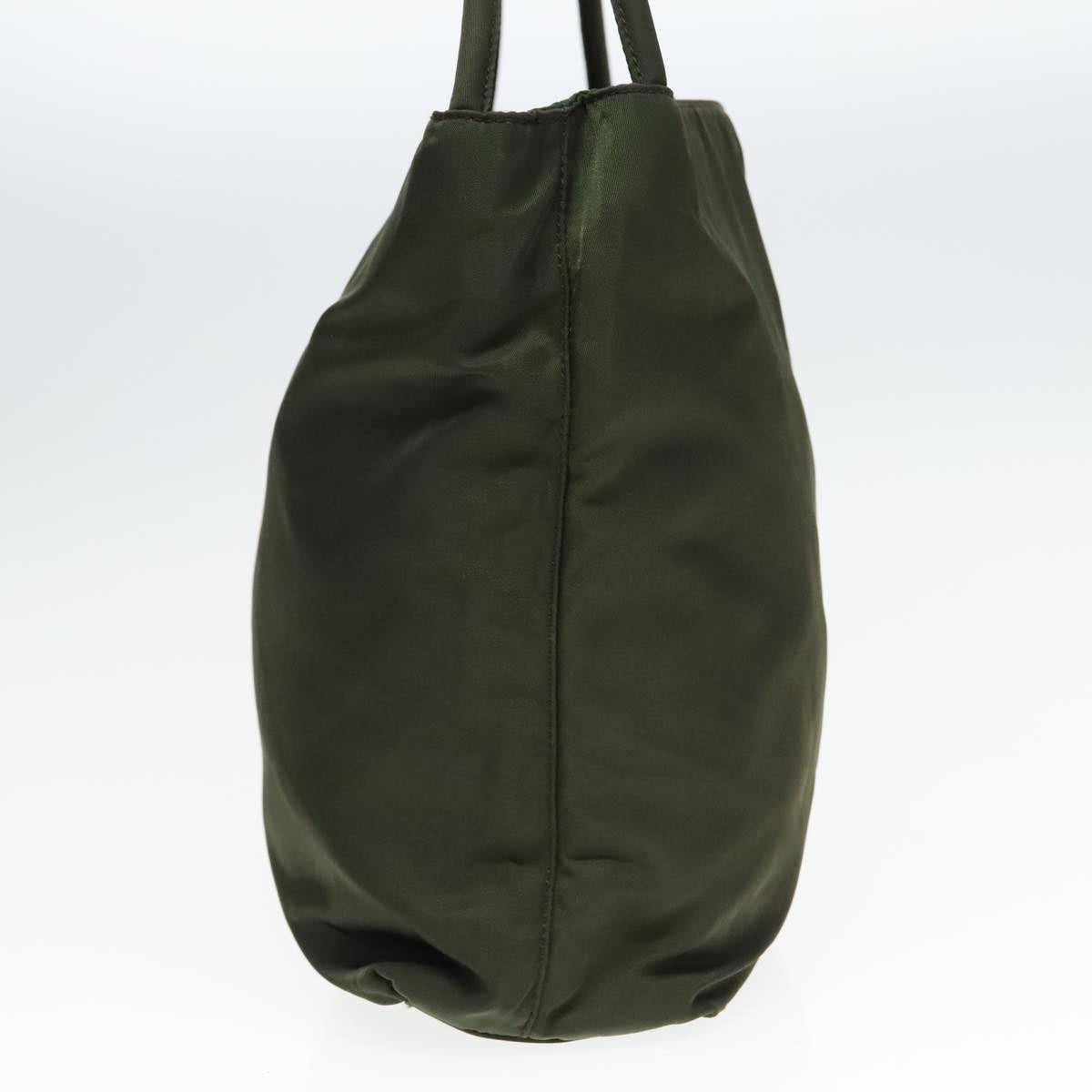 Luxury Prada Hand Bag Nylon Khaki Silver  85766