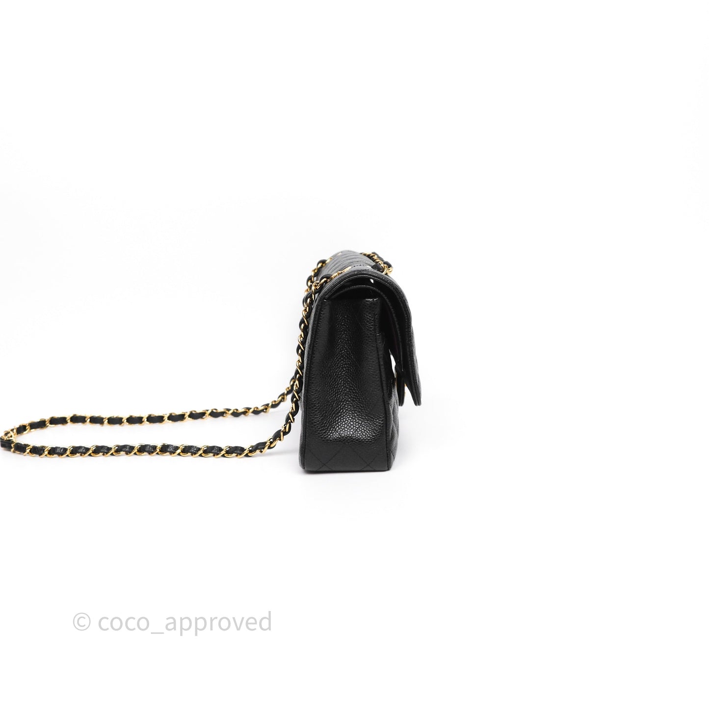 Chanel Classic M/L Medium Flap Quilted Black Caviar Gold Hardware