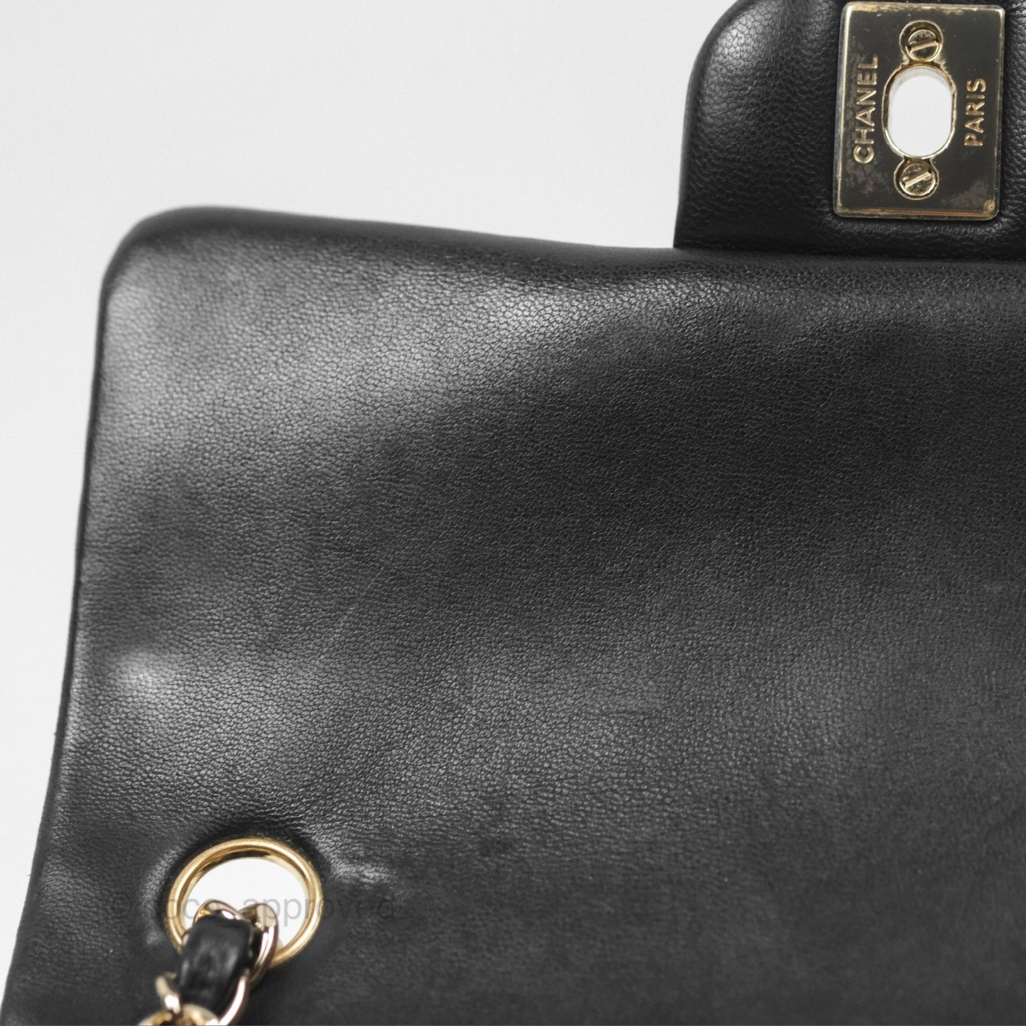 Chanel Quilted Mini Rectangular Flap Black Lambskin Gold Hardware
