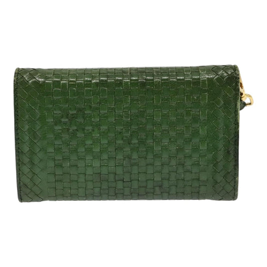Luxury Prada Wallet Leather Green Gold  85772