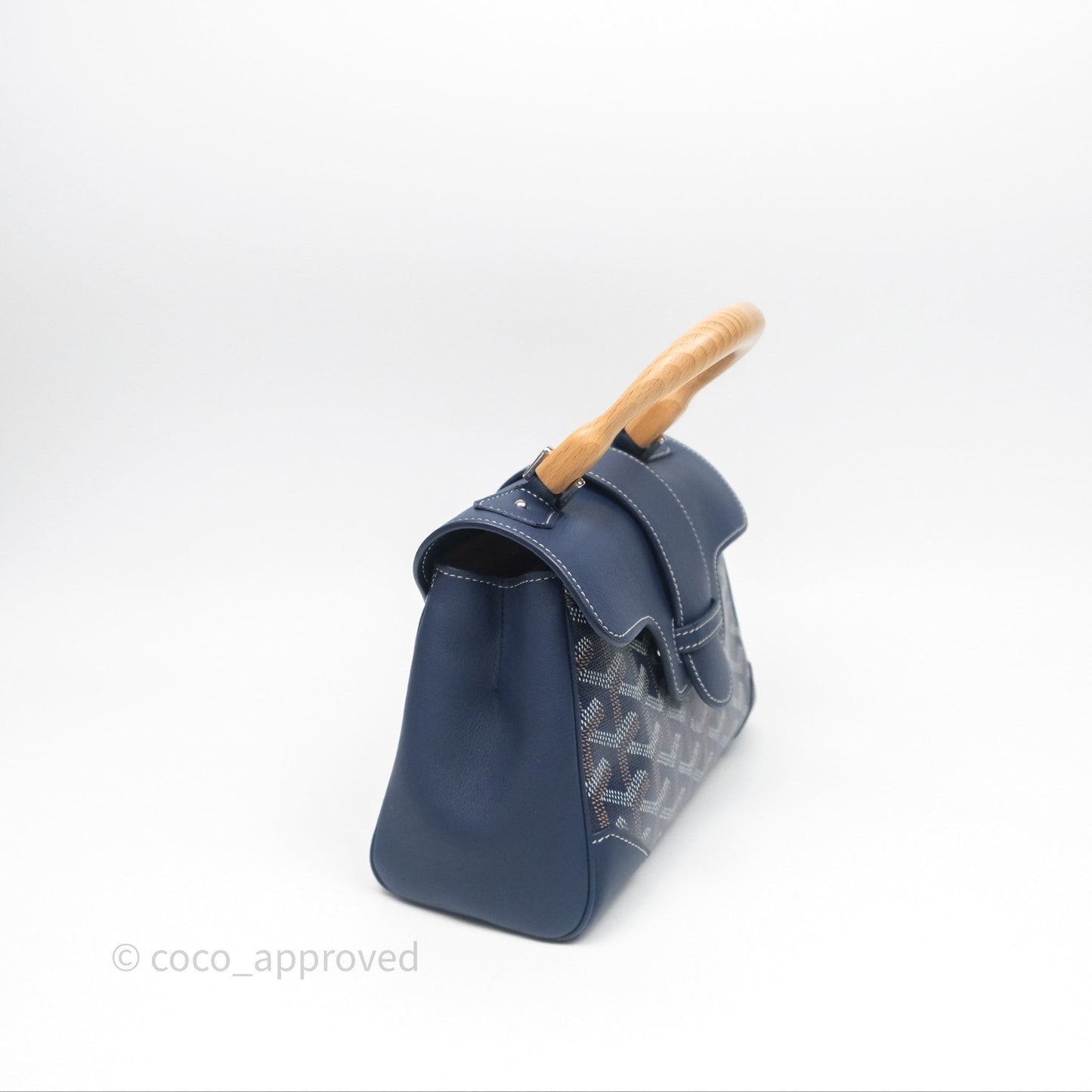 Goyard Saïgon Mini Bag Navy Goyardine Canvas/ Chevroches Calfskin