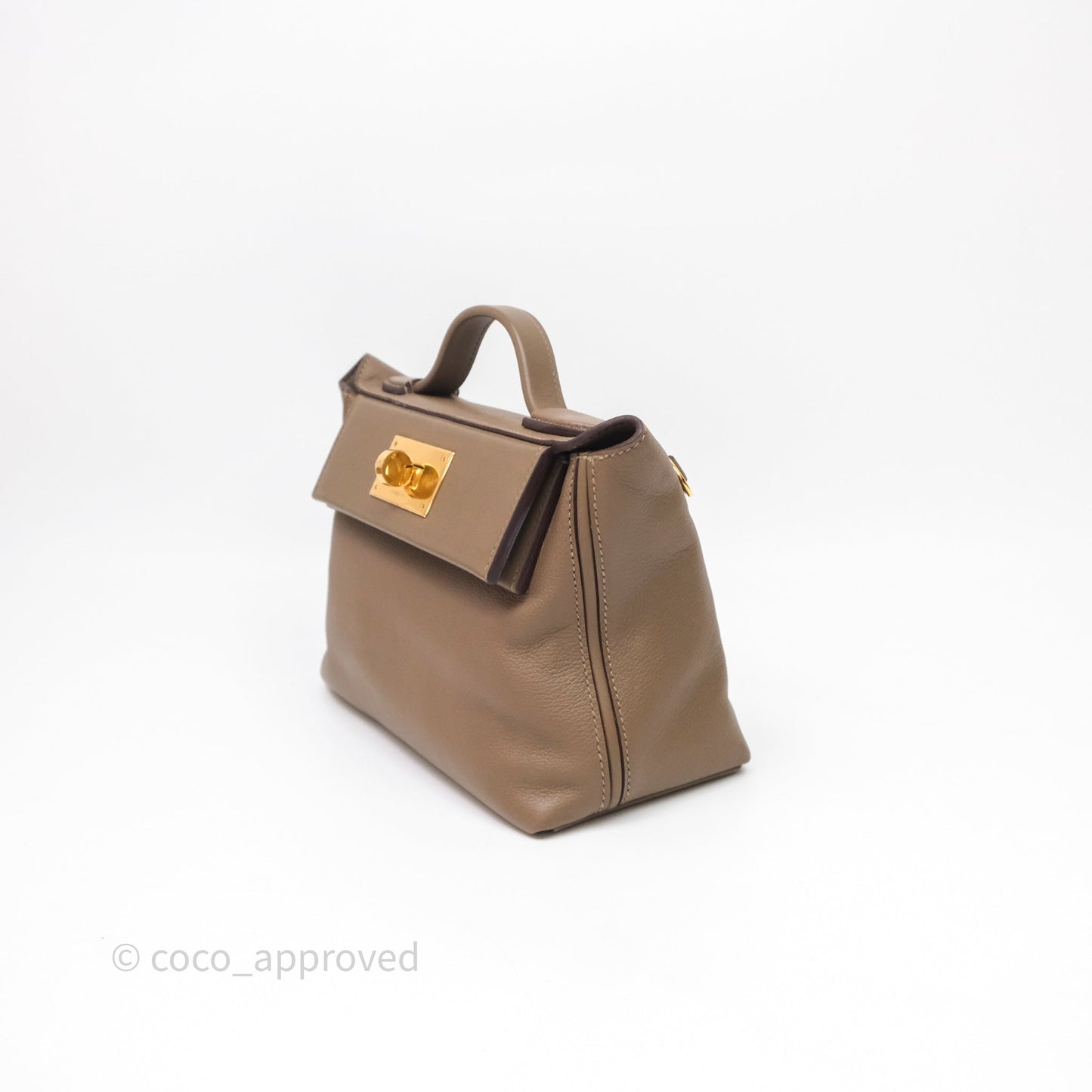 Hermès 24/24 21 Mini Etoupe 18 Evercolor/Swift Gold Hardware