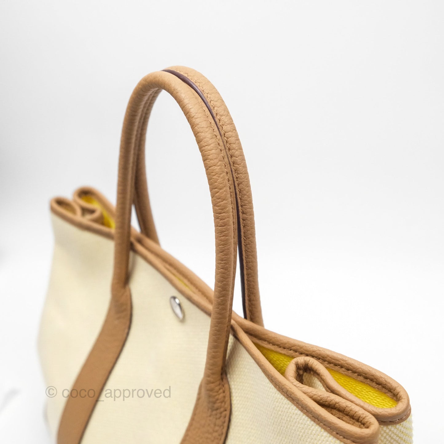 Hermès Garden Party 30 Canvas Ecru-Jaune Citron 9N/ Biscuit 48