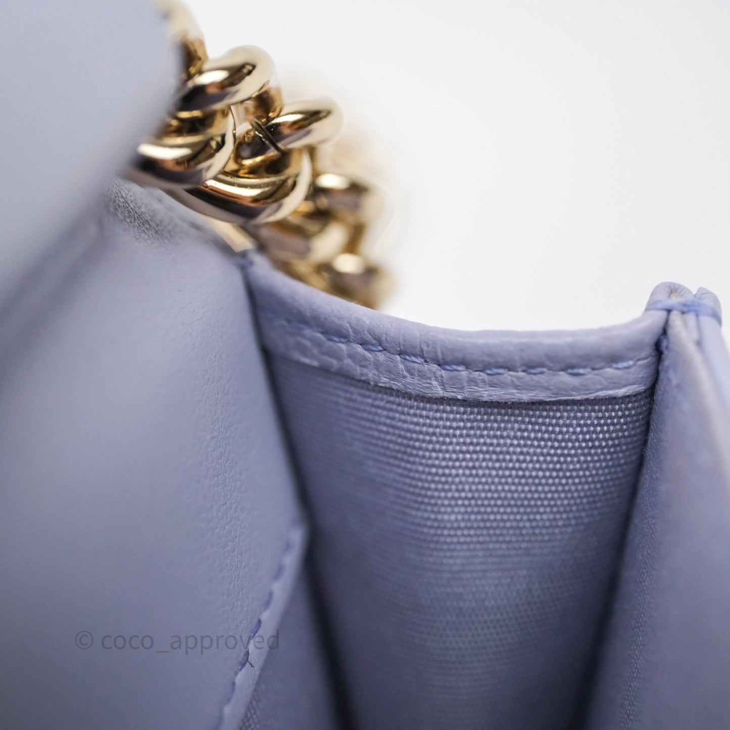 Chanel Quilted Boy Belt Bag Purple Caviar Gold Hardware
