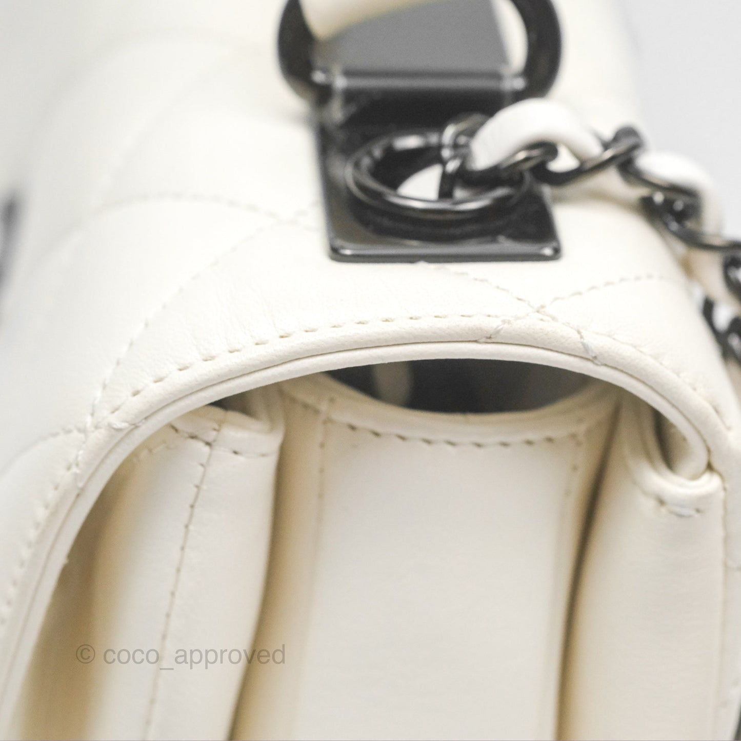 Chanel Trendy CC Small White Lambskin Black Hardware