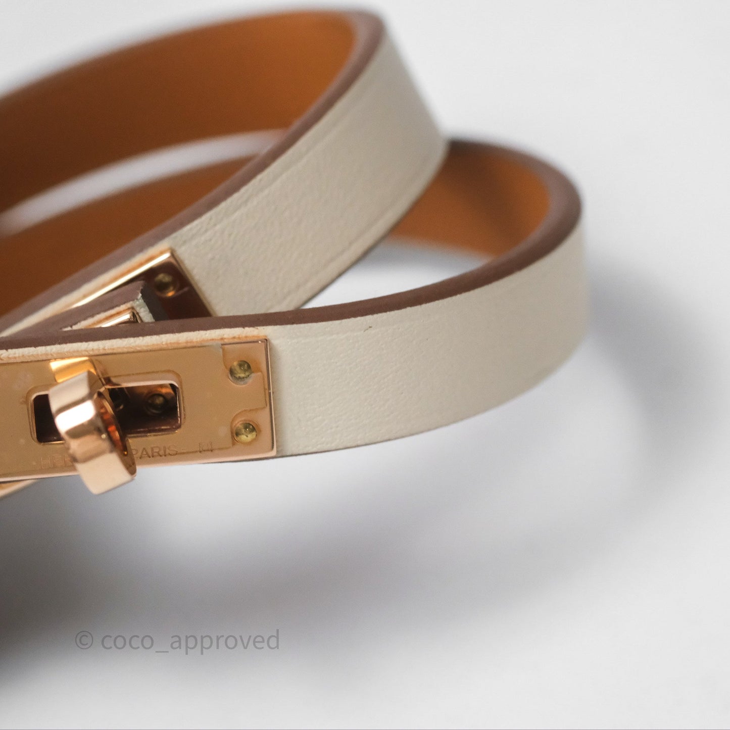 Hermès Mini Kelly Double Tour Bracelet Nata Swift Gold Hardware