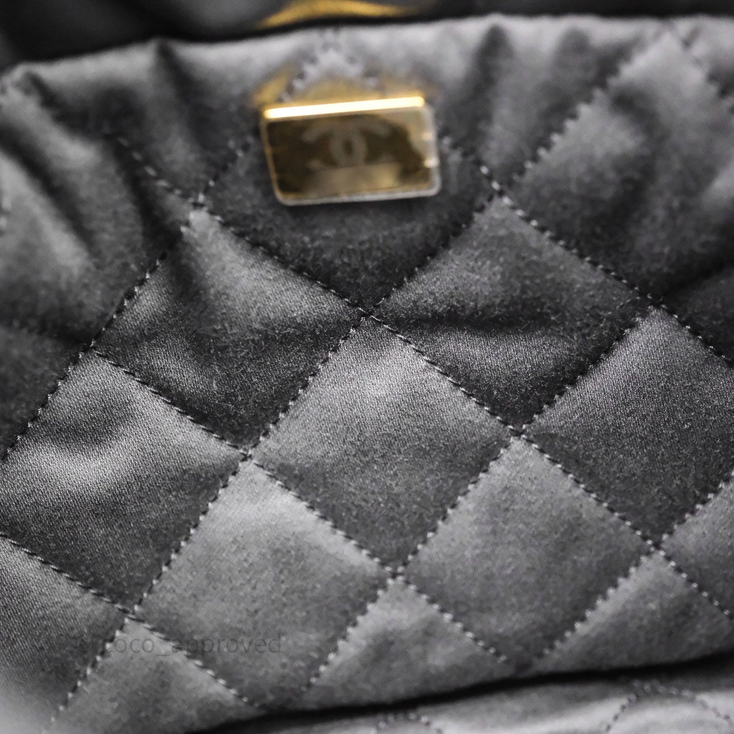Chanel 22 Mini Bag Dark Grey Shiny Crumpled Calfskin Aged Gold Hardware