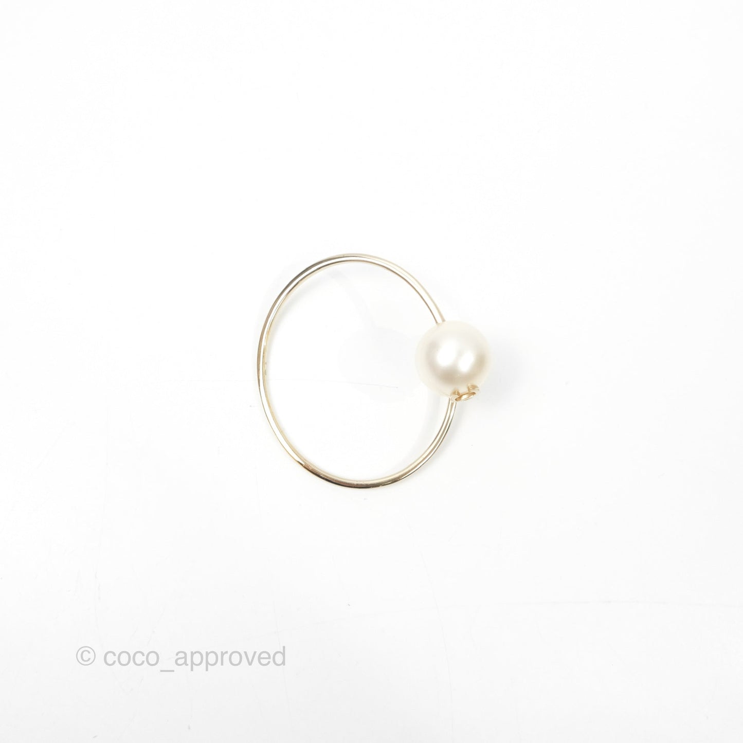 Chanel CC Pearl Bangle Gold Tone 14B