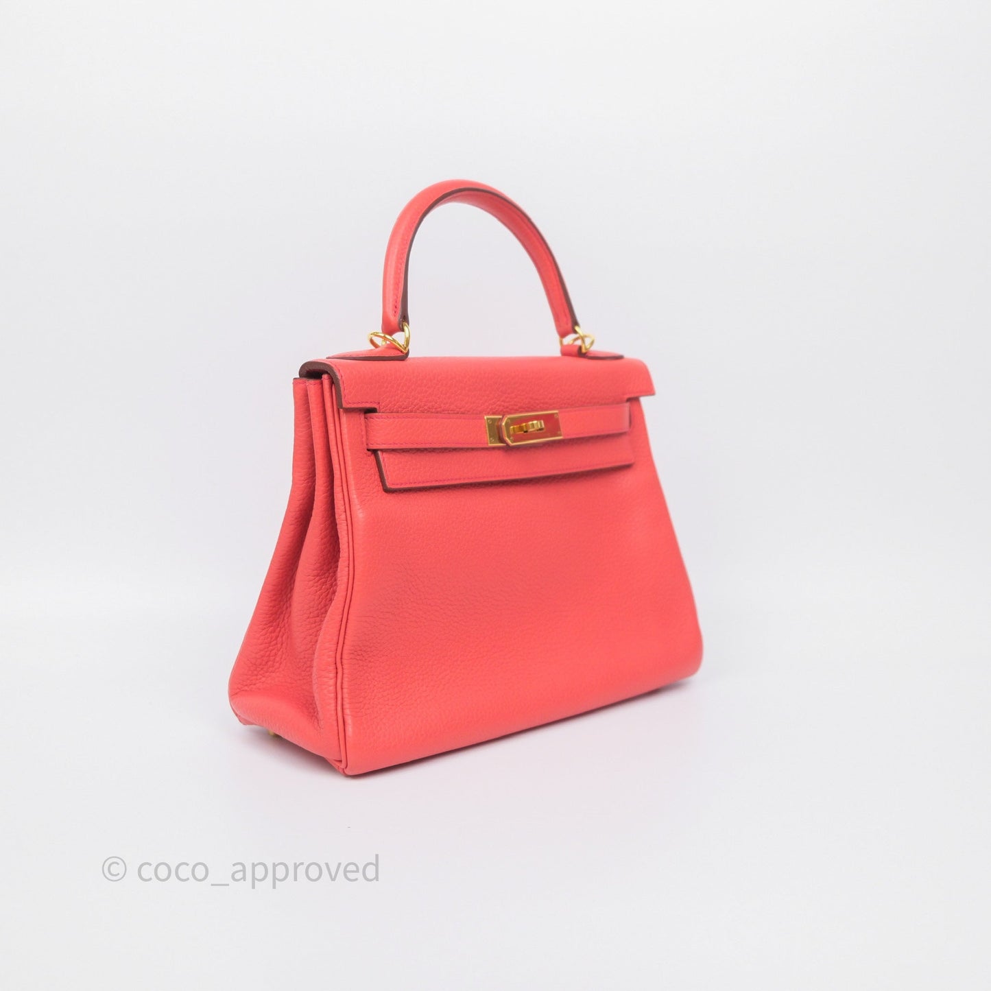 Hermès Kelly 28 Rose Jaipur Retourne Togo Gold Hardware