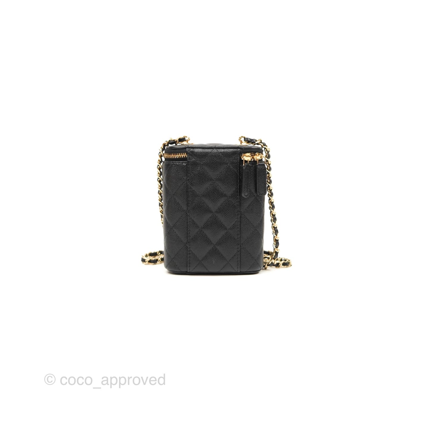 Chanel Classic Mini Vanity With Chain Black Caviar Gold Hardware