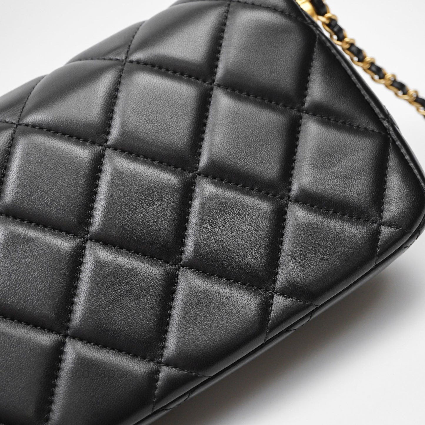Chanel My Perfect Mini With Pearl Quilted Black Lambskin Gold Hardware