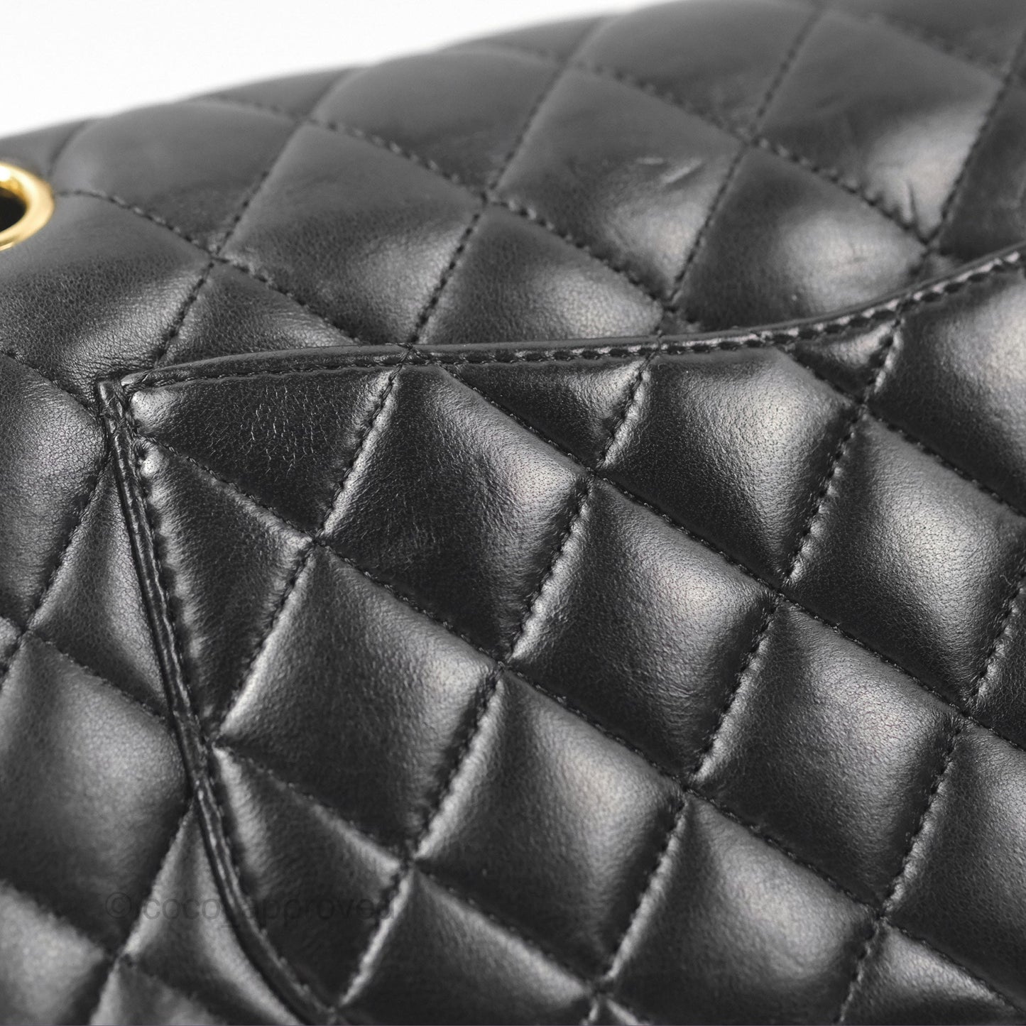Chanel Classic M/L Medium Flap Quilted Black Lambskin Gold Hardware