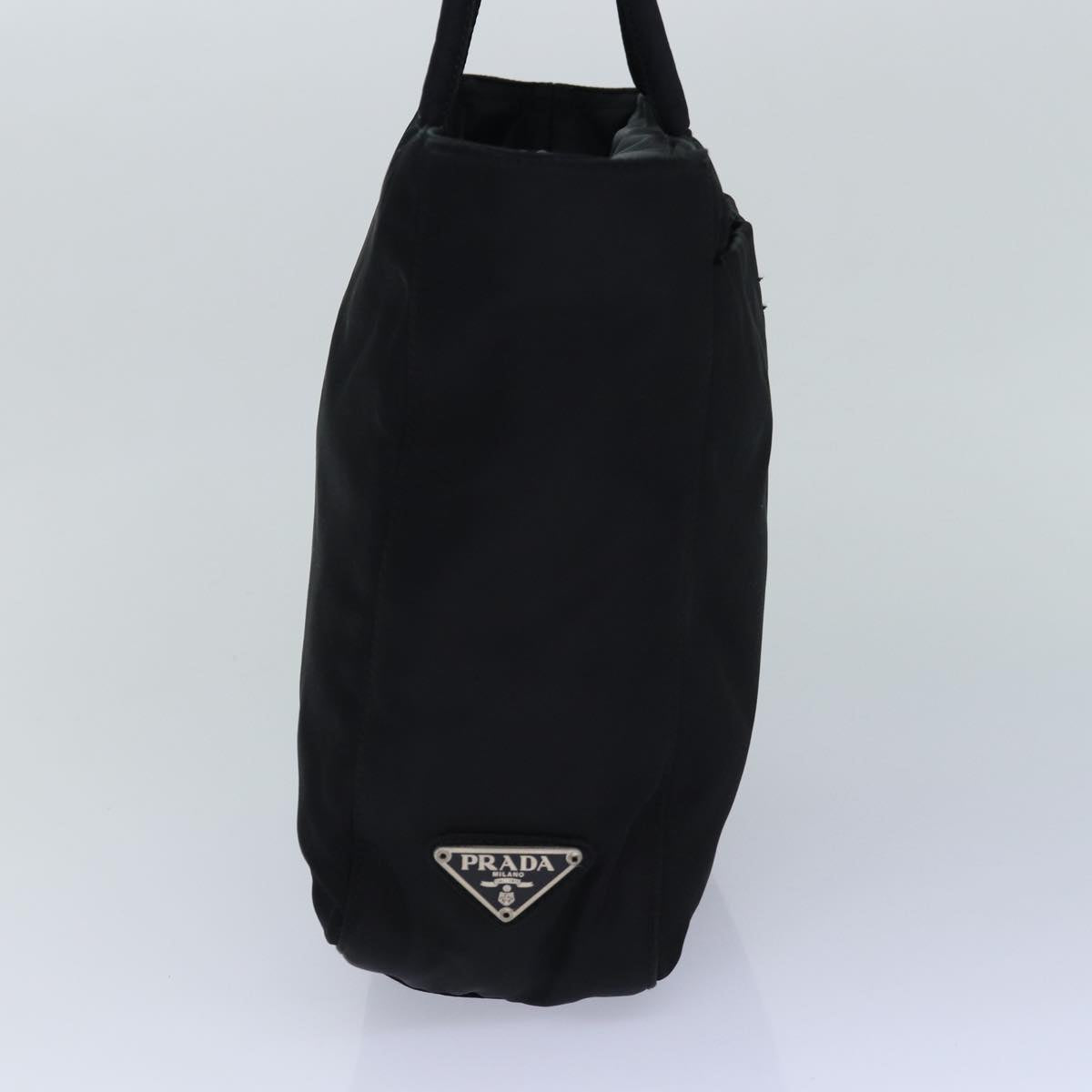 Luxury Prada Hand Bag Nylon Black Silver  85867