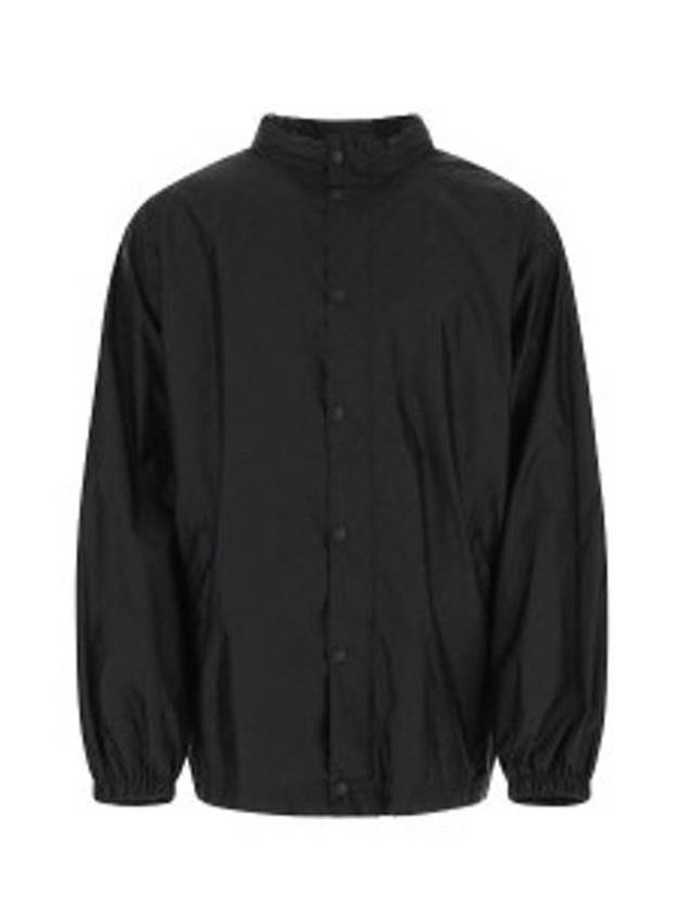 Luxury Balenciaga Men's All-Over Logo Rain Jacket Black