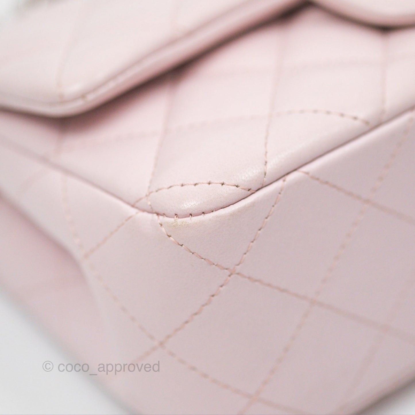 Chanel Quilted Mini Rectangular Light Pink Lambskin Silver Hardware