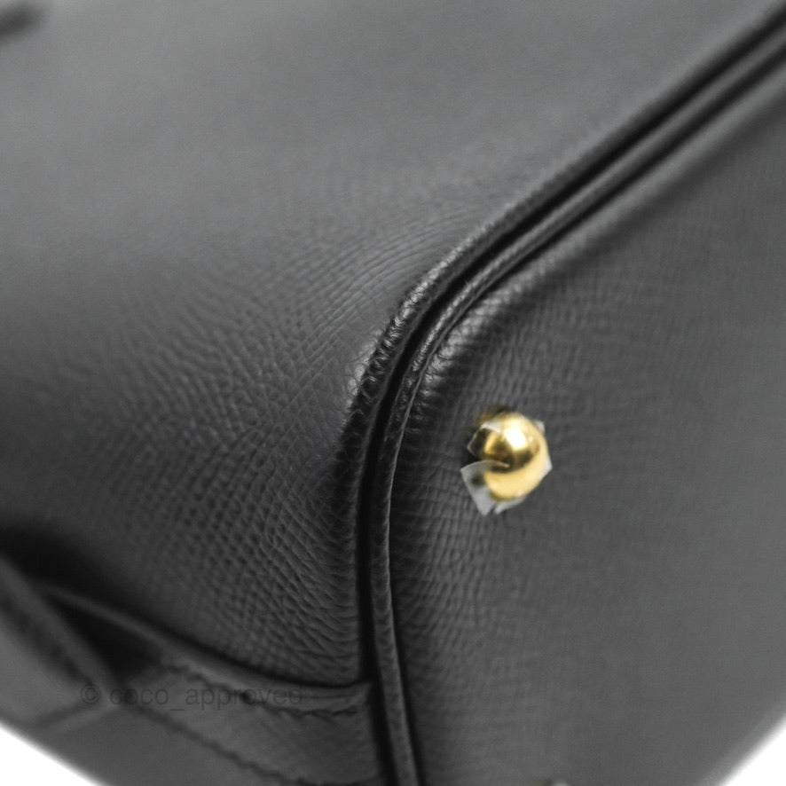 Hermès Bolide 1923 25 Black Epsom Gold Hardware