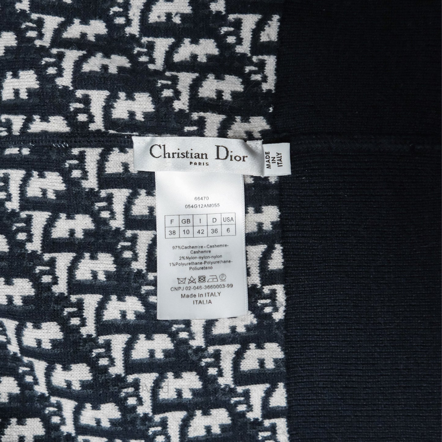 Christian Dior Reversible Zipped Cardigan with Hood Blue Cashmere-Blend Knit Size 38