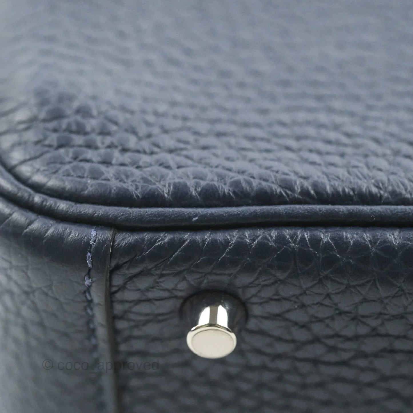 Hermès Mini Lindy 20 Bleu Nuit Clemence Palladium Hardware