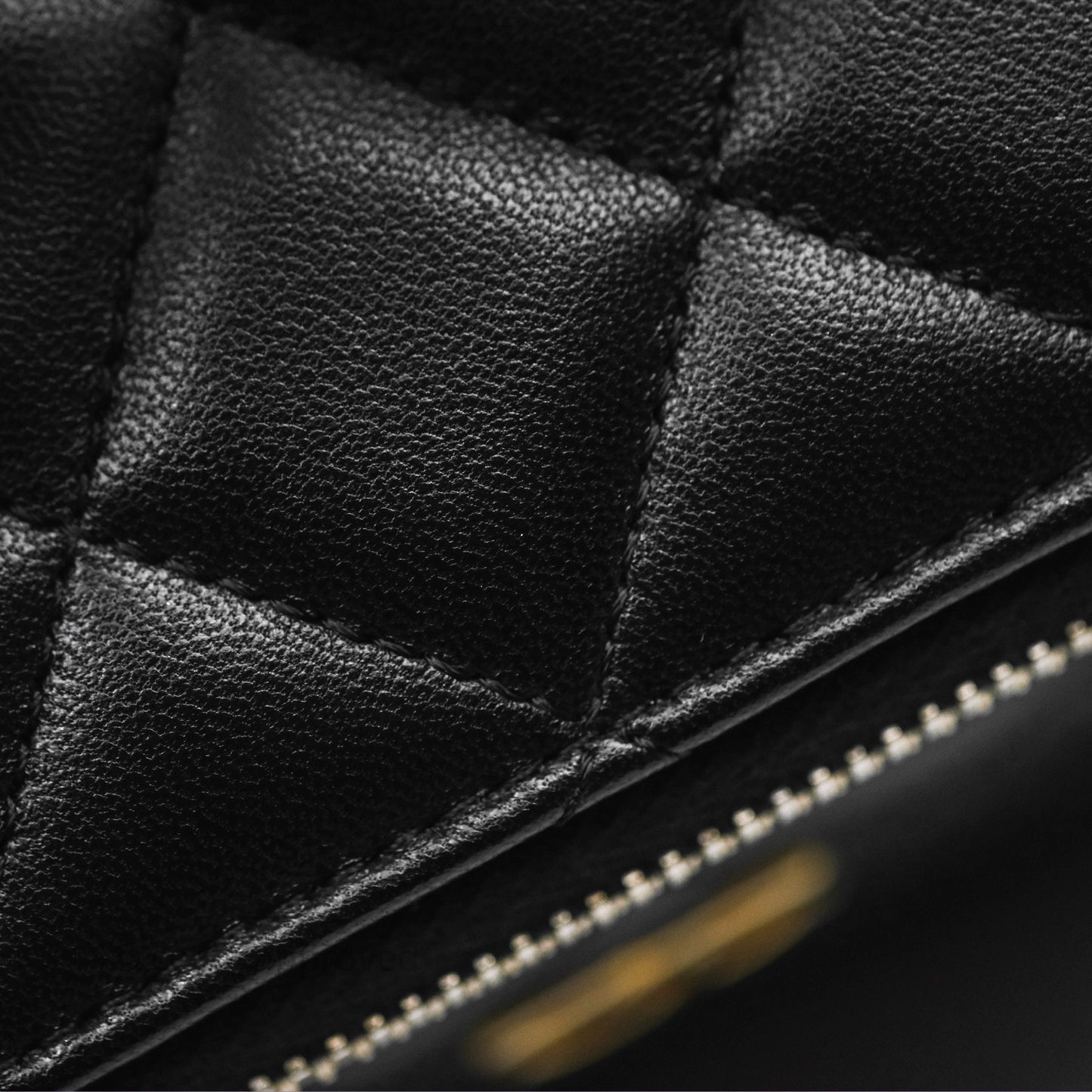 Chanel Vanity Rectangular Top Handle Black Lambskin Aged Gold Hardware