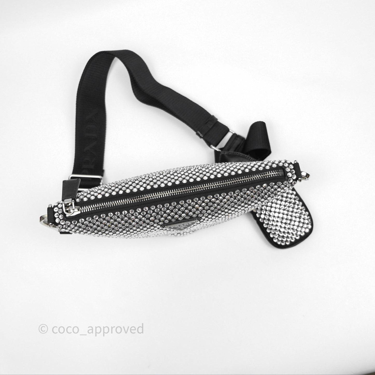 Prada Triangle Crystal Bag Black