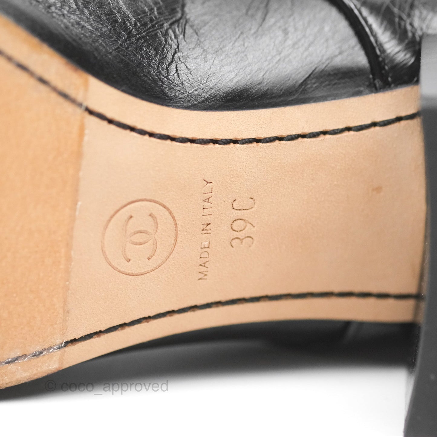 Chanel CC Calfskin Short Boots Black Size 39