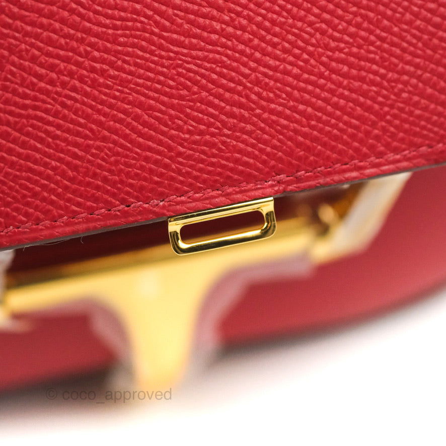 Hermès Della Cavalleria Mini Bag Rouge Piment Epsom Gold Hardware